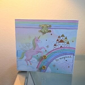 Giggles & Honey Unicorn Jewelry Box with Rainbow Design